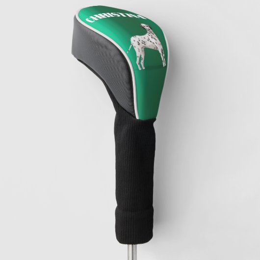 Dalmatische Hondenliefhebber groen persoonlijk Golfheadcover (Schuin)