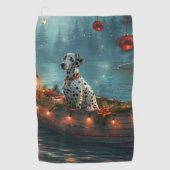 Dalmatische Kerst Feestelijke Reis Golfhanddoek (Voorkant)