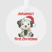 Dalmatische kerstbaby's eerste Kerstmis Ornament (voorkant)