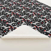 Dalmatische Kerstbomen Santa Hoed Zwart Zachte Hon Sherpa Deken (3/4)