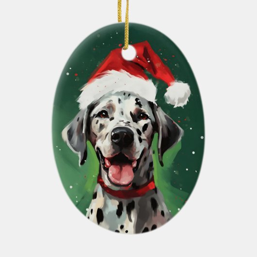 Dalmatische Kerstborstel schilderij kunstwerk Keramisch Ornament (Achterkant)