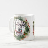 Dalmatische Kerstkrans Feestelijke Pup Koffiemok (Voorkant links)
