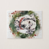 Dalmatische Kerstkrans Feestelijke Pup Legpuzzel (Horizontaal)