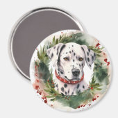 Dalmatische Kerstkrans Feestelijke Pup Magneet (Voorkant / Achterkant)
