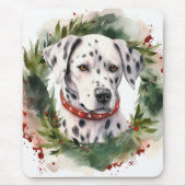 Dalmatische Kerstkrans Feestelijke Pup Muismat (Voorkant)