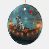 Dalmatische kerstreis keramisch ornament (Links)