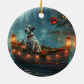 Dalmatische kerstreis keramisch ornament (Achterkant)