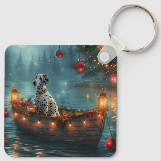 Dalmatische kerstreis sleutelhanger (Achterkant)