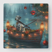 Dalmatische kerstreis vierkante klok (Voorkant)