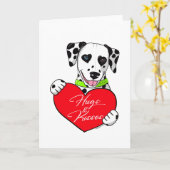 Dalmatische knuffels en kusjes kaart (Gele Bloem)