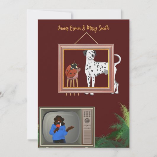 Dalmatische & Ladybug bruiloft Kaart (Voorkant)