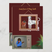 Dalmatische & Ladybug bruiloft Kaart (Voorkant / Achterkant)