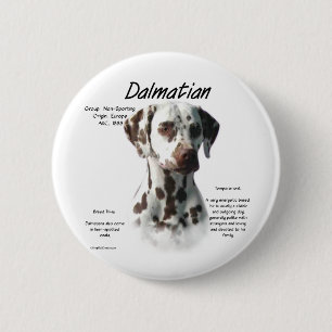 Dalmatische (lever) Geschiedenis Ontwerp Ronde Button 5,7 Cm