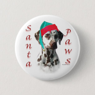 Dalmatische (lever) Santa Paws Ronde Button 5,7 Cm