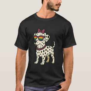 Dalmatische LGBTQ trots regenboog glamoureuze grap T-shirt