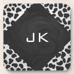 Dalmatische Monogrtam Black en White Prints Bier Onderzetter