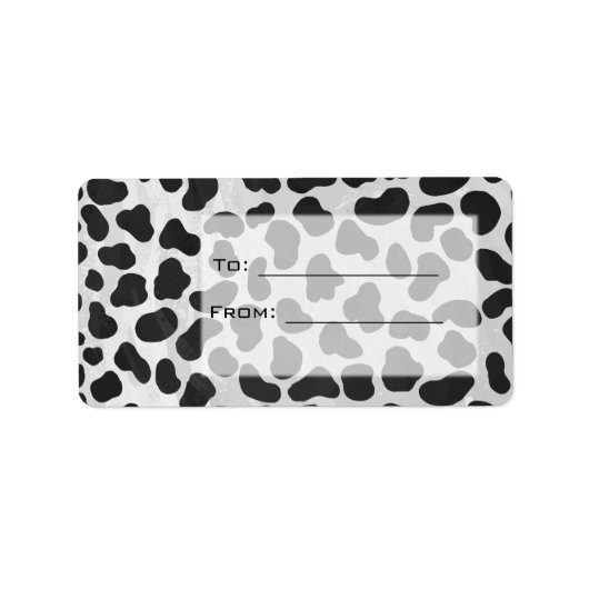 Dalmatische Monogrtam Black en White Prints Etiket (Voorkant)