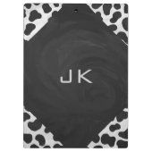 Dalmatische Monogrtam Black en White Prints Klembord (Achterkant)