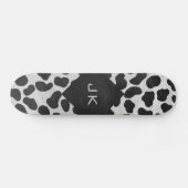 Dalmatische Monogrtam Black en White Prints Skateboard (Horizontaal)
