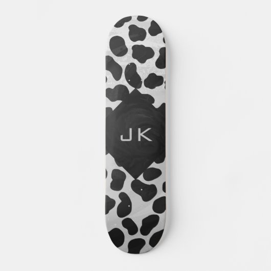 Dalmatische Monogrtam Black en White Prints Skateboard (Voorkant)
