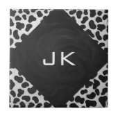 Dalmatische Monogrtam Black en White Prints Tegeltje (Voorkant)