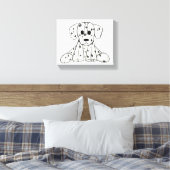 Dalmatische opgevulde hondenschets, zwart canvas afdruk (Insitu (Slaapkamer))