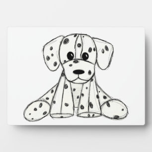 Dalmatische opgevulde hondenschets, zwart fotoplaat