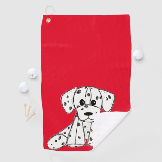 Dalmatische opgevulde hondenschets, zwart golfhanddoek (Insitu)