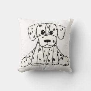 Dalmatische opgevulde hondenschets, zwart kussen