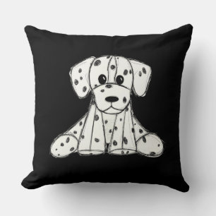 Dalmatische opgevulde hondenschets, zwart kussen