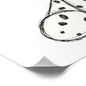 Dalmatische opgevulde hondenschets, zwart poster (Hoek)