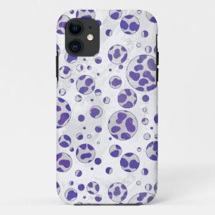 Dalmatische Paarse en witte poka Dot iPhone 11 Hoesje