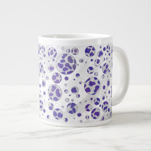 Dalmatische Paarse en witte poka Dot Grote Koffiekop