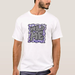 Dalmatische paarse en witte print t-shirt