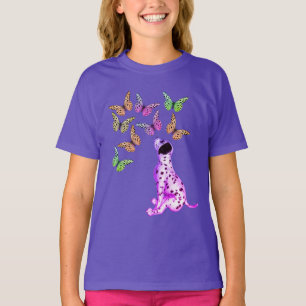 Dalmatische papaver en kleurrijke vlinders t-shirt