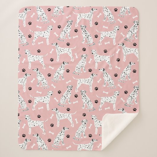 Dalmatische Paws en Botten Sherpa Blanket Sherpa Deken (Voorkant)