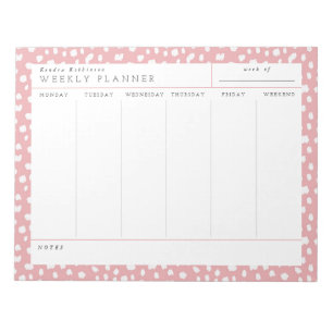 Dalmatische Persuasion Pink Weekly Planner Blocnot Notitieblok