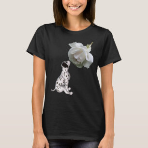 Dalmatische puppy en White Rose Animal T-shirt