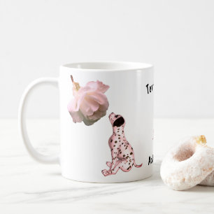 Dalmatische puppy en witte roze gepersonaliseerd koffiemok