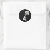 Dalmatische puppy en witte rozenstekker ronde sticker (Tas)
