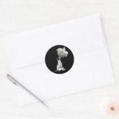 Dalmatische puppy en witte rozenstekker ronde sticker (Envelop)