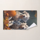 Dalmatische Puppy Herfst Delight Pompoen Bad Handdoek (Handdoek)