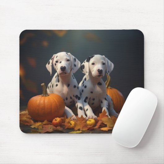 Dalmatische Puppy Herfst Delight Pompoen Muismat (Met muis)
