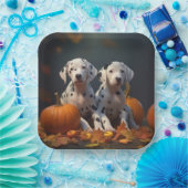 Dalmatische Puppy Herfst Delight Pompoen Papieren Bordje (Feest)