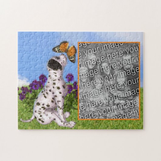 Dalmatische Puppy Vlinder Schilderij Voeg je foto  Legpuzzel (Horizontaal)