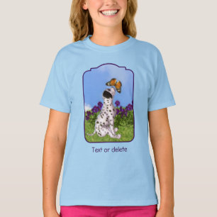 Dalmatische Puppy Vlinders Honden Kunst Schilderij T-shirt