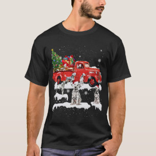 Dalmatische Rijden Rode Vrachtwagen Vrolijk Kerstm T-shirt