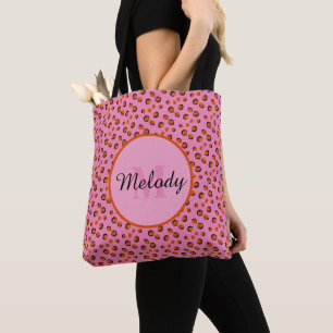 Dalmatische roze cheetah Dierenprint Monogram Draagtas