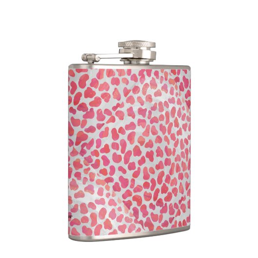 Dalmatische roze en witte afdrukken heupfles (Rechts)