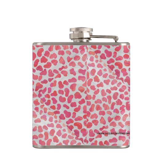 Dalmatische roze en witte afdrukken heupfles (Achterkant)